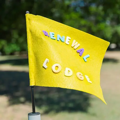Renewal Lodge disk golf sign